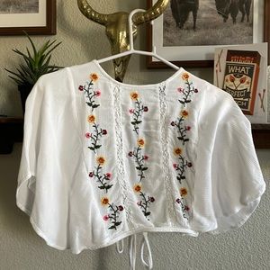 White floral blouse